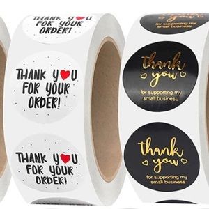 1000 1” Thank You Stickers